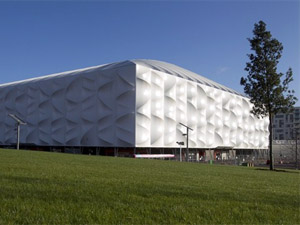 Vista exterior del moderno Basketball Arena London2012