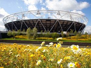 Visin exterior del Estadio Olmpico levantado para los Juegos London2012