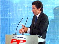 Fotografa Aznar, durante su discurso en vila ante 600 militantes del PP