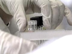 Fotografa de Portada: Un cientfico maneja varias muestras con clulas