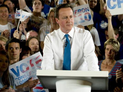 Fotografa de Portada: Cameron, en uno de los ltimos mtines antes de las elecciones (FOTO: partido <i>tory)