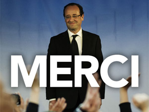 Fotografa El nuevo presidente de Francia, tras ganar las elecciones presidenciales (foto: web oficial de Hollande)