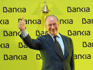 Fotografa de Portada: Rodrigo Rato, cuando logr sacar a bolsa la entidad (foto: Bankia)