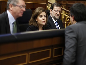 Fotografía Rajoy, en el Congreso junto a Sáenz de Santamaría y Gallardón (©foto: La Moncloa)