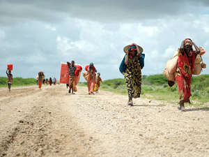 Fotografa de Portada: Un grupo de inmigrantes africanos camino de la frontera del pas (foto: Naciones Unidas)