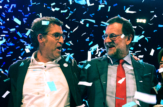 Fotografa de Portada: Alberto Nez Feijo y Mariano Rajoy, juntos en el cierre de campaa de las elecciones gallegas (foto: PP)